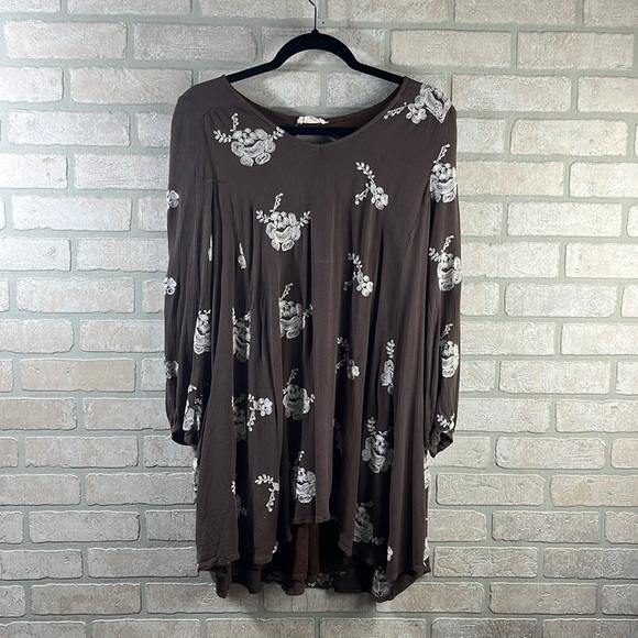 Altar’d State Brown Embroidered Dress- Size L - Picture 1 of 6